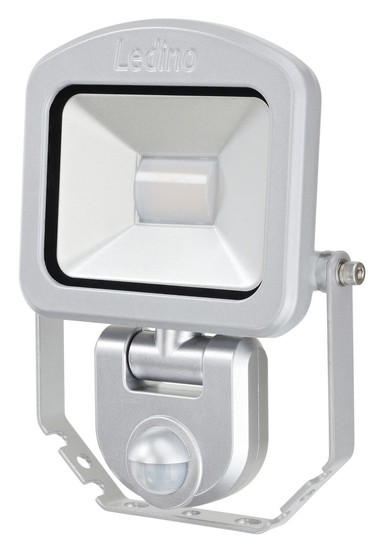 Ledino LED-Strahler mit Sensor PIR Fluter Charlottenburg 10SCI, 10W, 6500K, silber tageslichtweiss