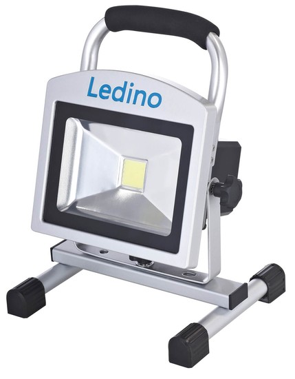 Ledino LED-Akkustrahler 20W trabare Werkstattleuchte Köpenick 209, 8,8 Ah, sillber tageslichtweiss