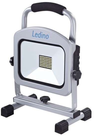 Ledino LED-Akkustrahler 30W tragbarer Fluter Charlottenburg 30A2, silber tageslichtweiss