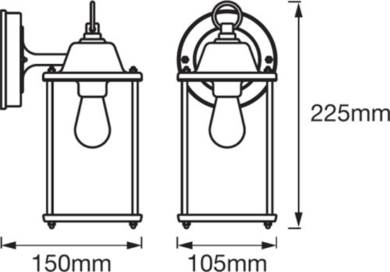 Ledvance Endura Classic Lantern Sq S E27 Bk