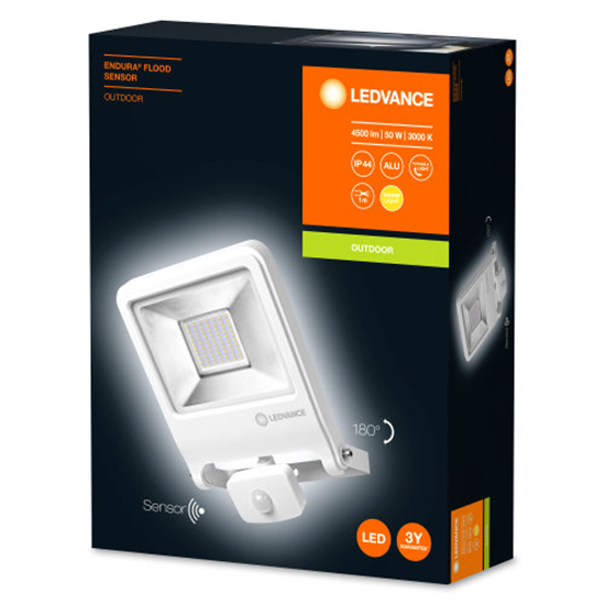 Ledvance LED Strahler Endura Flood Sensor Warmweiss 120° 50W 3000K