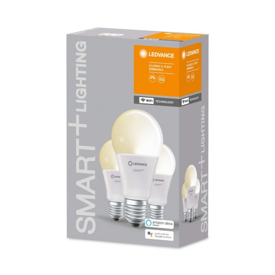 3er-Pack LEDVANCE LED Lampe SMART+ dimmbar 75 9.5W warmweiss E27 Appsteuerung