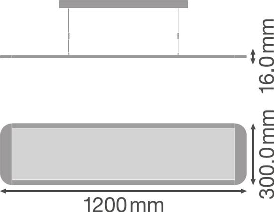 LEDVANCE Pendelleuchte LED Panel Direct/Indirect 120cm UGR<19 DALI 36W 3000K