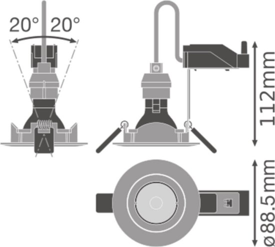 LEDVANCE KIT LED GU10 9.5W CRI97 3000K Spot, Strahler 575lm 3000K warmweiss 97Ra dimmbar 4058075607453