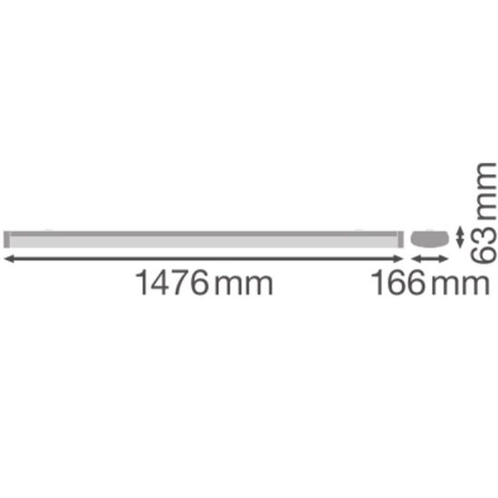 LEDVANCE LINEAR SURFACE lineare Deckenleuchte IP44 EMERGENCY 1500 45W 840 weiss 4058075733251