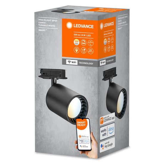 LEDVANCE LED Spot SMART+ TRACKLIGHT OSAKA Black TW Dimmbar Tunable White, Kalt-zu-Warm-Farbwechsel 4058075759800
