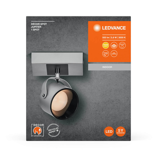 LEDVANCE LED Deckenleuchte DECOR SPOT JUPITER 1 Spot Warmweiss 4058075828209