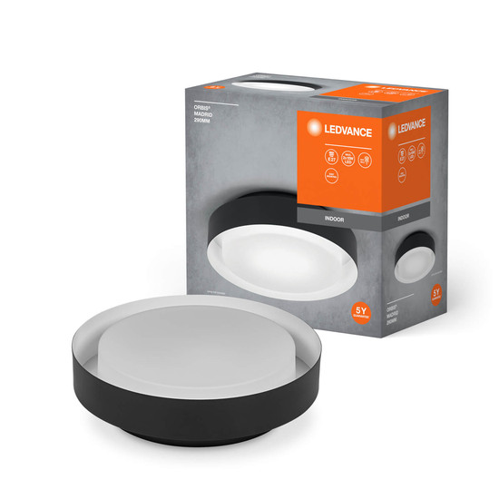 LEDVANCE Deckenleuchte ORBIS MADRID 29cm 2XE27 BK 4058075828865