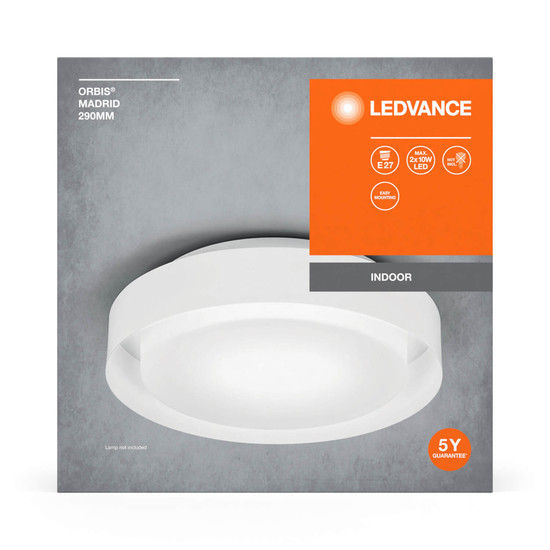 LEDVANCE Deckenleuchte ORBIS MADRID 29cm 2XE27 WT 4058075828889