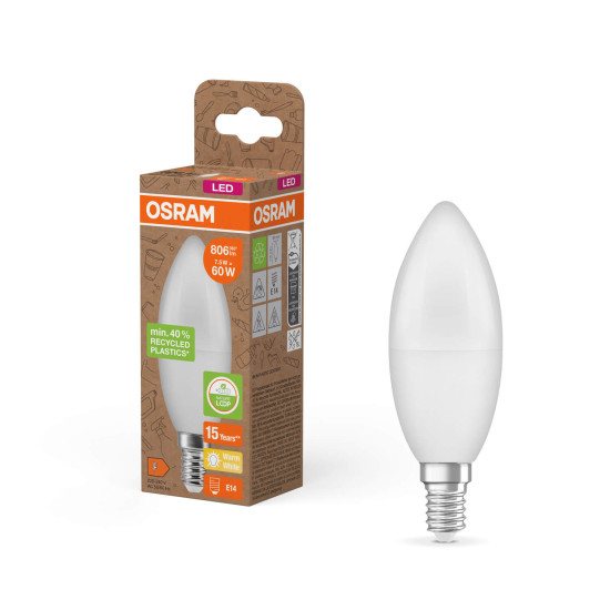 OSRAM LED Lampe PCR LAMPS WITH CLASSIC B 7.5W 827 Frosted E14 Warmweiss 4058075832008