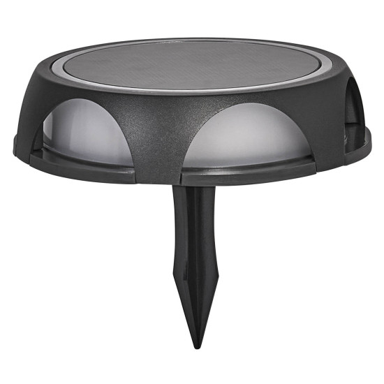 LEDVANCE LED Außenleuchte Endura Style Solar Utili Round Wall and Ground Dark Gray Dimmbar Warmweiss 4058075834743