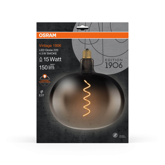 OSRAM LED Lampe Vintage 1906 CLASSIC GLOBE 4.5W 818 Smoke E27 Warmweiss 4058075836167