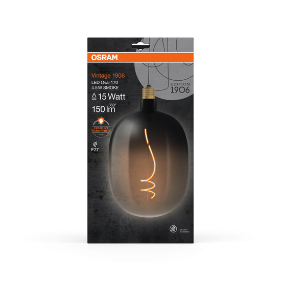 OSRAM LED Lampe Vintage 1906 SPECIAL Shapes 4.5W 818 Smoke E27 Warmweiss 4058075836181
