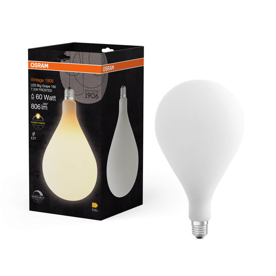 OSRAM LED Lampe Vintage 1906 Big Special Shapes 7.3W 827 Frosted E27 Dimmbar Warmweiss 4058075836228