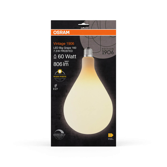 OSRAM LED Lampe Vintage 1906 Big Special Shapes 7.3W 827 Frosted E27 Dimmbar Warmweiss 4058075836228