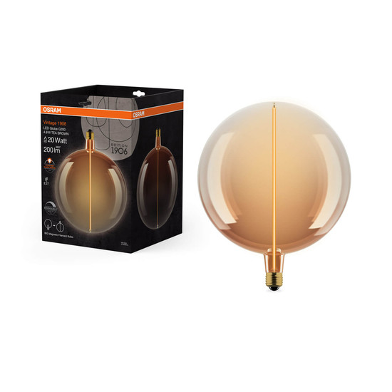 OSRAM LED Lampe VINTAGE 1906 DECORATIVE BULB WITH Filament-MAGNETIC STYLE 4.8W 818 Tea Brown E27 Dimmbar Warmweiss 4058075836426