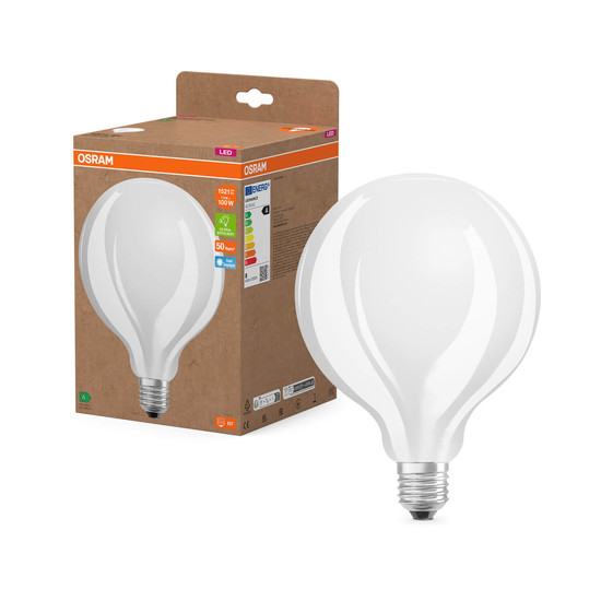 OSRAM LED Lampe LAMPS ENERGY CLASS A höchste Energieeffizienzklasse A Filament CLASSIC Globe 7.2W 865 Frosted E27 Kaltweiss 4058075839687