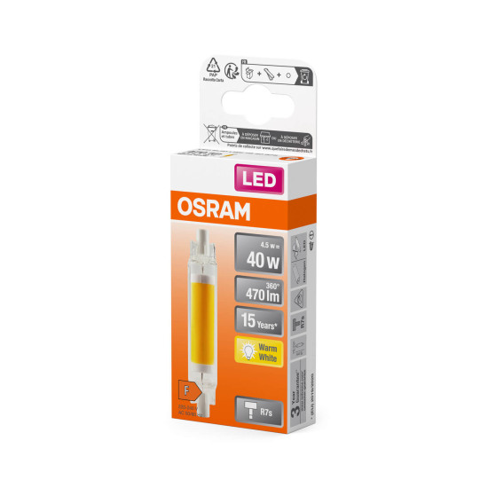 OSRAM LED Lampe SLIM LINE R7S 4.5W 827 Glas R7s Warmweiss 4058075840447