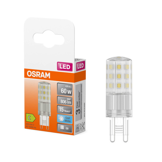 OSRAM LED Lampe PIN G9 4.9W 840 Clear G9 Neutralweiss 4058075840546