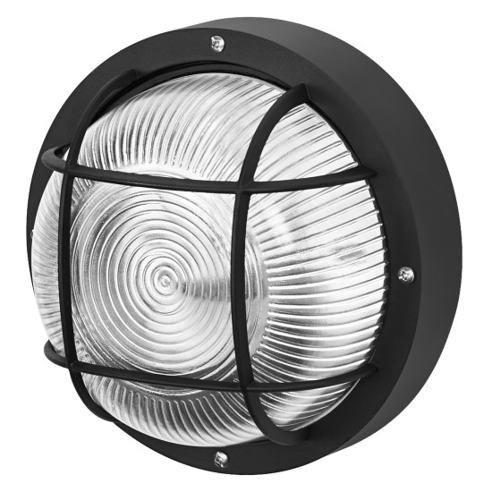 OSRAM Aussenleuchte Bulkhead Essential Round E27 Black 4058075845626