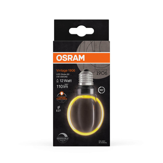 OSRAM LED Lampe VINTAGE 1906 CLASSIC GLOBE O - SHAPE Filament 4W 818 Smoke E27 Dimmbar Warmweiss 4058075846142