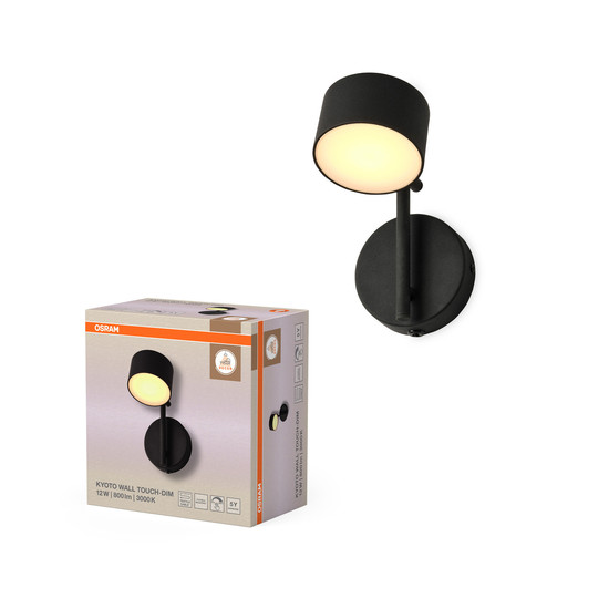 OSRAM LED Wandleuchte Decor Kyoto Wall 12W 930 TOUCH DIM Black Dimmbar 4058075846623