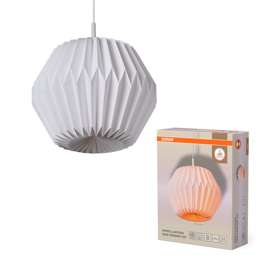 OSRAM Pendelleuchte Decor Paper Lantern Gem Pendant E27 White 4058075847163