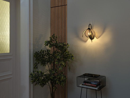 OSRAM Wandleuchte Decor Rattan Lotus Wall E27 Brown 4058075847262