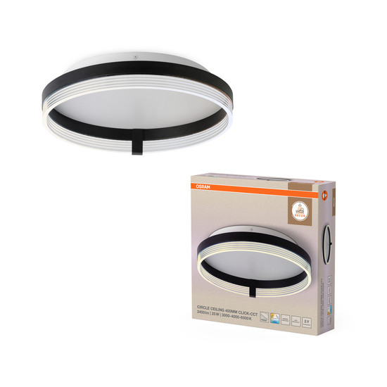 OSRAM LED Deckenleuchte Decor Circle Ceiling 400 25W CLICKCCT Black Warm weiß,Kalt weiß,Kaltes Tageslicht 4058075847309