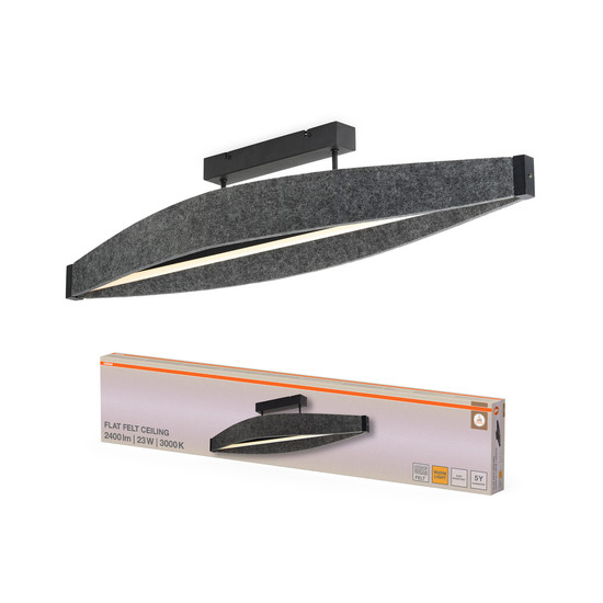 OSRAM LED Deckenleuchte Decor Flat Felt Ceiling 23W 830 Dark Grey Warm weiß 4058075847484