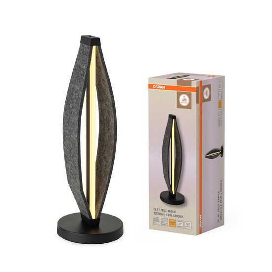 OSRAM LED Tischleuchte Decor Flat Felt Table 13W 830 Dark Grey Warm weiß 4058075847521