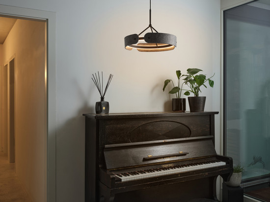 OSRAM LED Pendelleuchte Decor Curve Felt Pendant 33W 830 Dark Grey Warm weiß 4058075847606