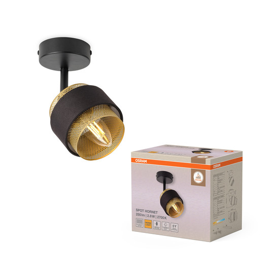 OSRAM LED Wandleuchte Decor Spot Hornet 1X2.8W 827 E14 Black Warm weiß 4058075847743