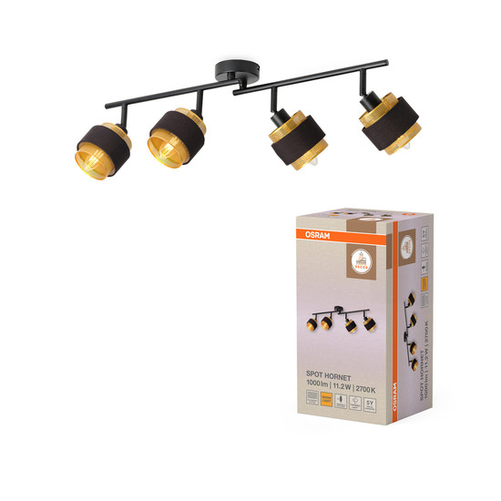OSRAM LED Strahler Decor Spot Hornet 4X2.8W 827 E14 Black Warm weiß 4058075847804
