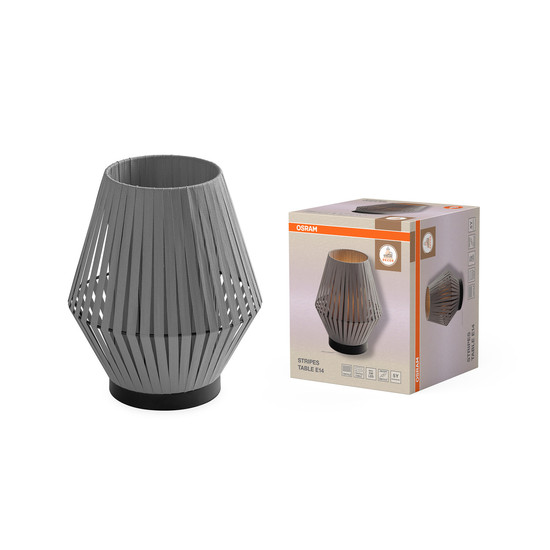 OSRAM Tischleuchte Decor Stripes Table 1XE14 Dark Grey 4058075848108