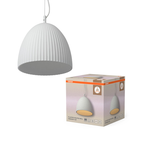 OSRAM Pendelleuchte Decor Plaster Routes Bell Pendant 1XE27 White 4058075848443