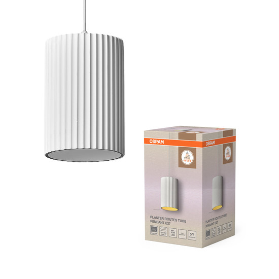 OSRAM Pendelleuchte Decor Plaster Routes Tube Pendant 1XE27 White 4058075848467