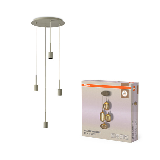 OSRAM Pendelleuchte Decor Needle Pendant Plate 4xE27 Beige 4058075848504