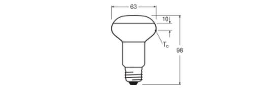 LEDVANCE LED R63 4.9W 927 E27 Lampe 345lm 2700K warmweiss wie 60W dimmbar 4099854047954