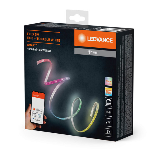 LEDVANCE LED Lichtleiste SMART+ WIFI OUTDOOR FLEX 5M RGB TW Dimmbar RGBTW Farbwechsel / steuerbare Lichtfarbe 4099854095184