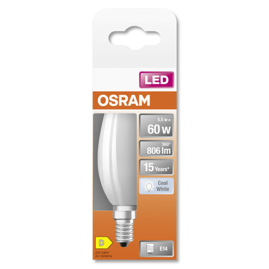 OSRAM LED Lampe Retrofit CLASSIC B 5.5W 840 Frosted E14 Neutralweiss 4099854116339