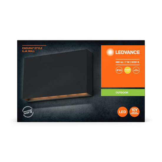 LEDVANCE LED Außenleuchte Endura Style IP65 Wall Ilja Dark Gray Warmweiss 4099854217562
