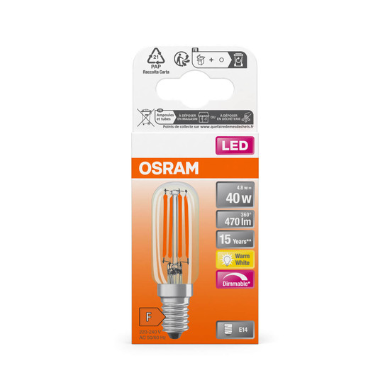 OSRAM LED Lampe SPECIAL T26 4.8W 827 Clear E14 Dimmbar Warmweiss 4099854247309
