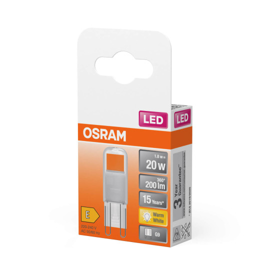 OSRAM LED Lampe PIN G9 1.8W 827 Clear G9 Warmweiss 4099854247972