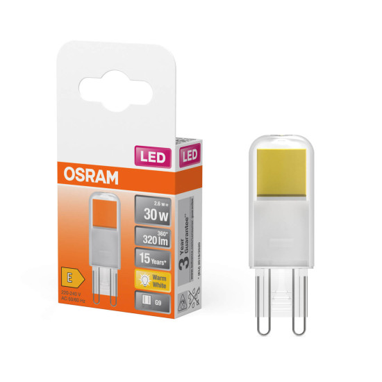 OSRAM LED Lampe PIN G9 2.6W 827 Clear G9 Warmweiss 4099854248009