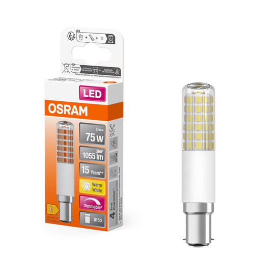 OSRAM LED Lampe SPECIAL T SLIM 8W 827 Clear B15d Dimmbar Warmweiss 4099854266799