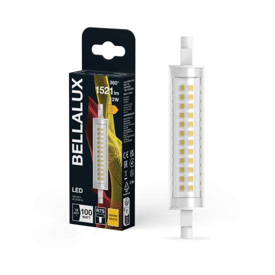 BELLALUX LED Lampe SLIM LINE R7S 12W 827 Clear R7s Warmweiss 4099854267727