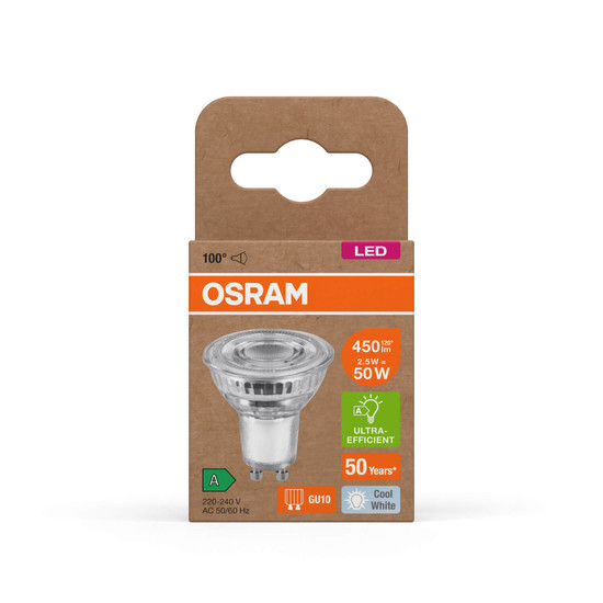 OSRAM LED Spot, Strahler LAMPS höchste Energieeffizienzklasse A REFLECTOR 2.5W 840 GU10 Neutralweiss 4099854267789