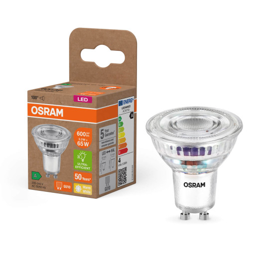 OSRAM LED Spot, Strahler LAMPS höchste Energieeffizienzklasse A REFLECTOR 3.3W 827 GU10 Warmweiss 4099854267802