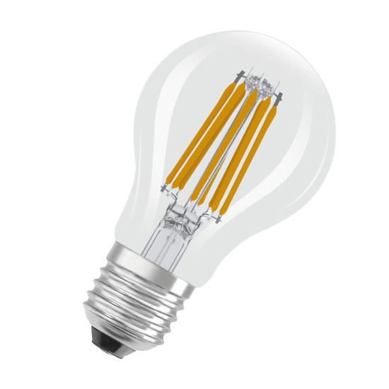 OSRAM LED Leuchtmittel LED LAMPS ENERGY CLASS A ENERGY EFFICIENCY Filament CLASSIC A 7.2W 827 Clear E27 Warm weiß 4099854297496